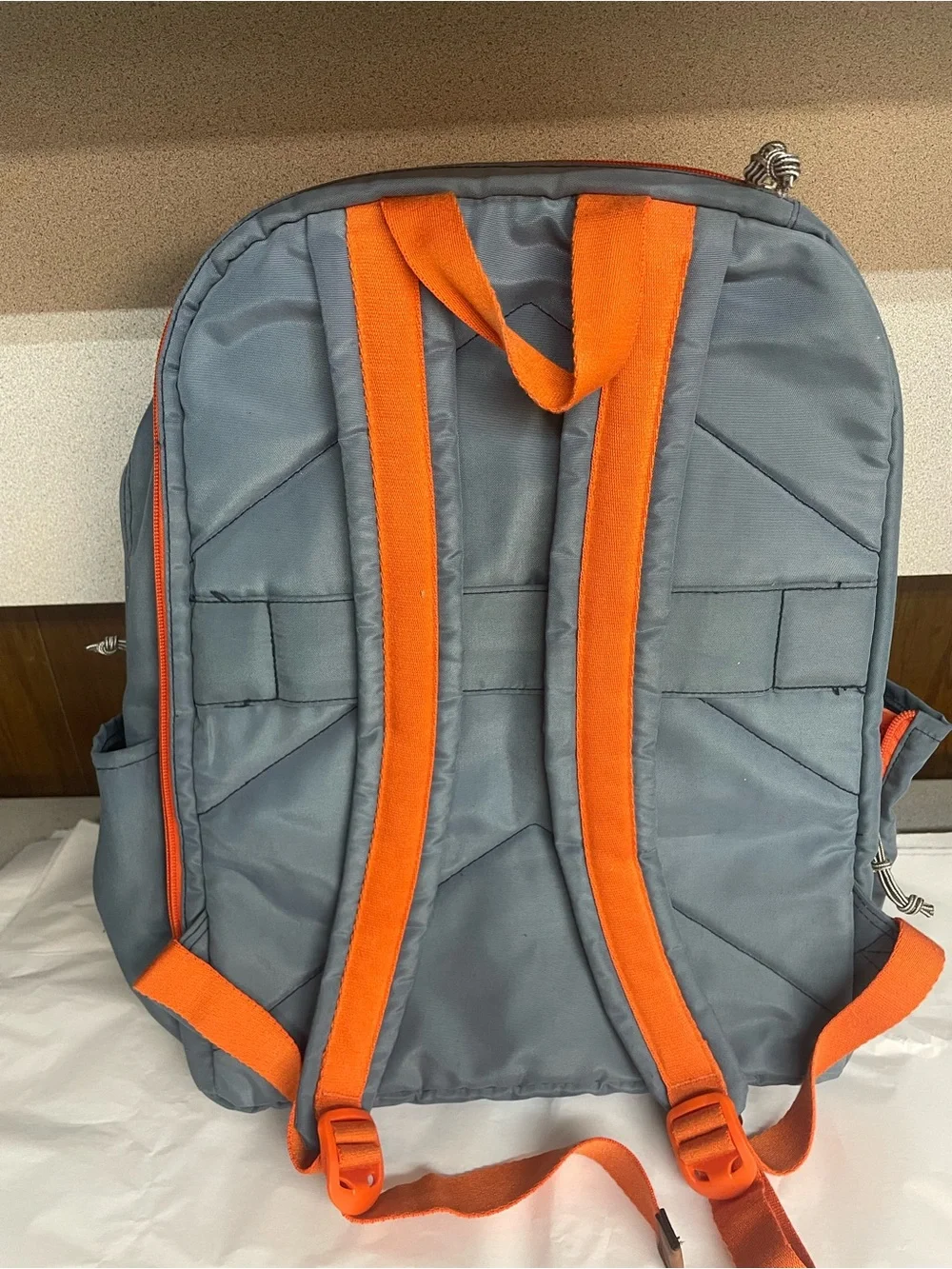Vera Bradley Slate Blue Backpack with Orange Zippers